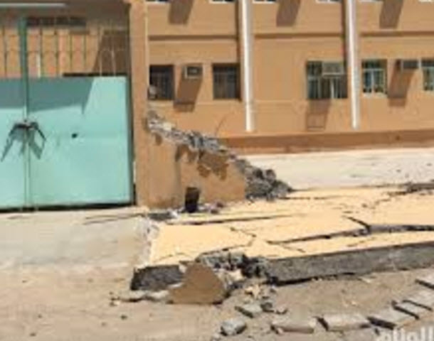 إصابة 7 طلاب اثر انهيار سور مدرسة