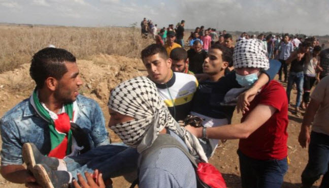 اصابة شاب فلسطيني برصاص الاحتلال خلال مواجهات شرق غزة