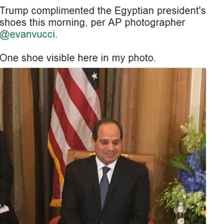 ترامب يحب حذاء السيسي