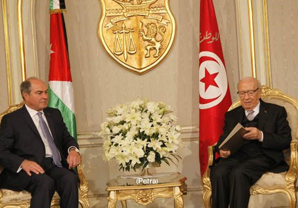 الملقي ينقل رسالة خطية من الملك للرئيس التونسي