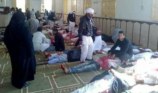 مصر.. 235 قتيلا وإصابة 109 آخرين في هجوم دامٍ على مسجد بشمال سيناء.. مصور