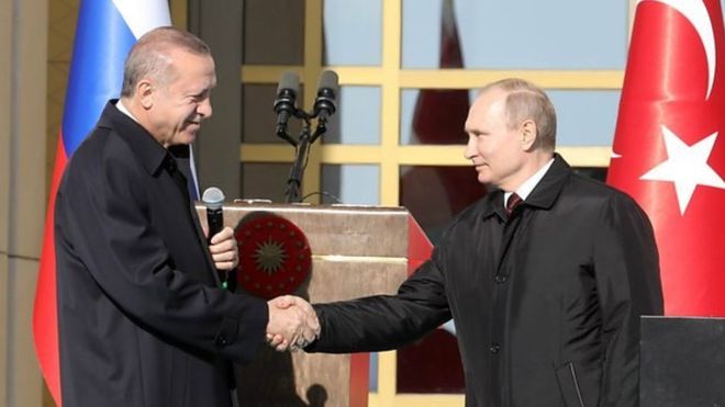 بوتين وأردوغان يتفقان على إنشاء منطقة منزوعة السلاح في إدلب