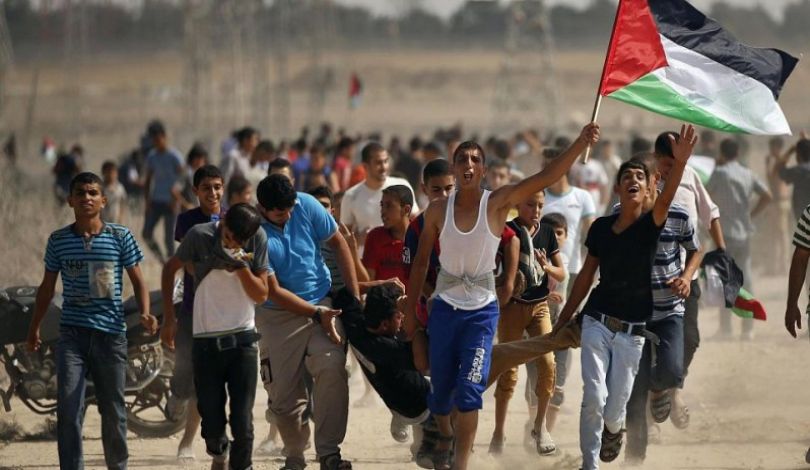 اصابات باعتداء الاحتلال على تظاهرة سلمية شمال قطاع غزة