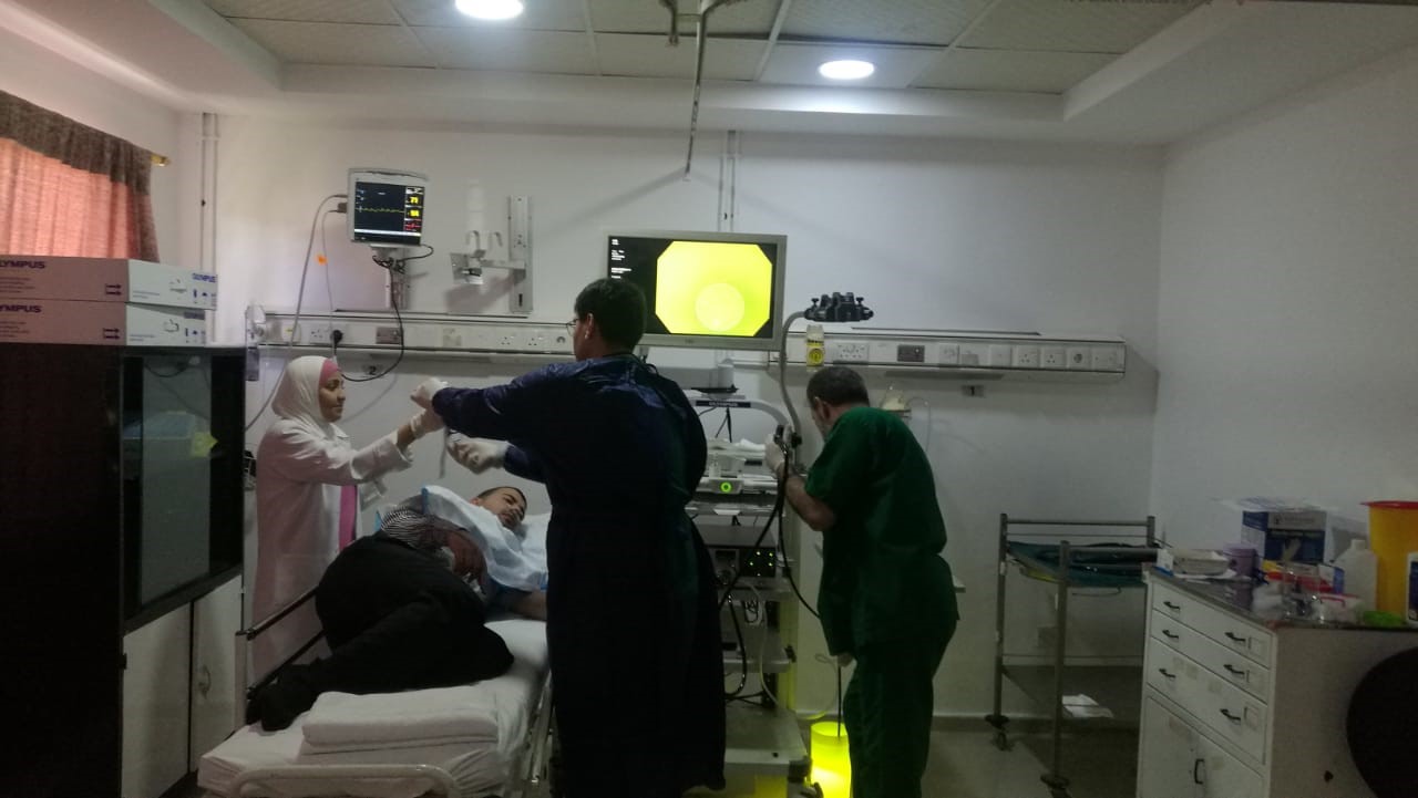 اجراء حالات تنظير للجهاز الهضمي في مستشفى جرش