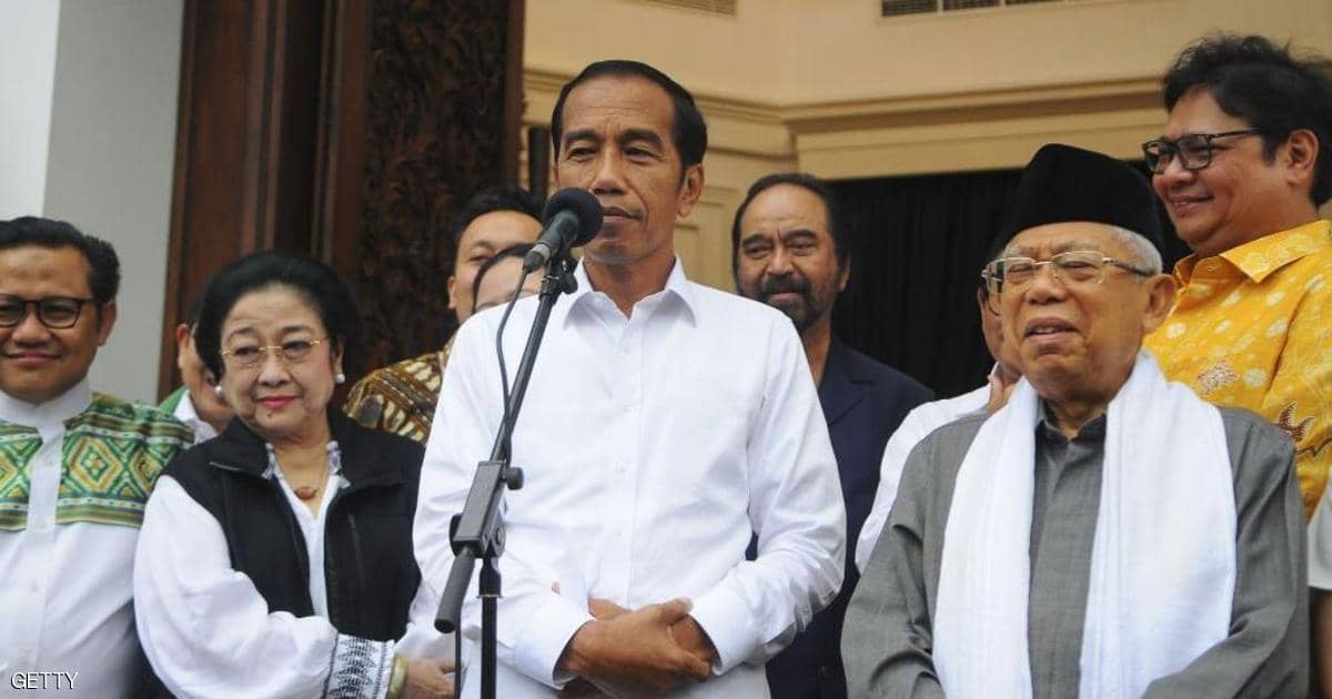 الرئيس الإندونيسي يعلن فوزه في انتخابات الرئاسة