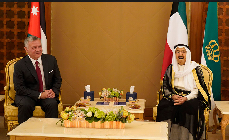 الملك وأمير الكويت يؤكدان عمق العلاقات الأخوية الأردنية الكويتية