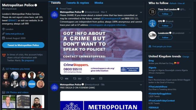 بريطانيا: اختراق حساب شرطة لندن
