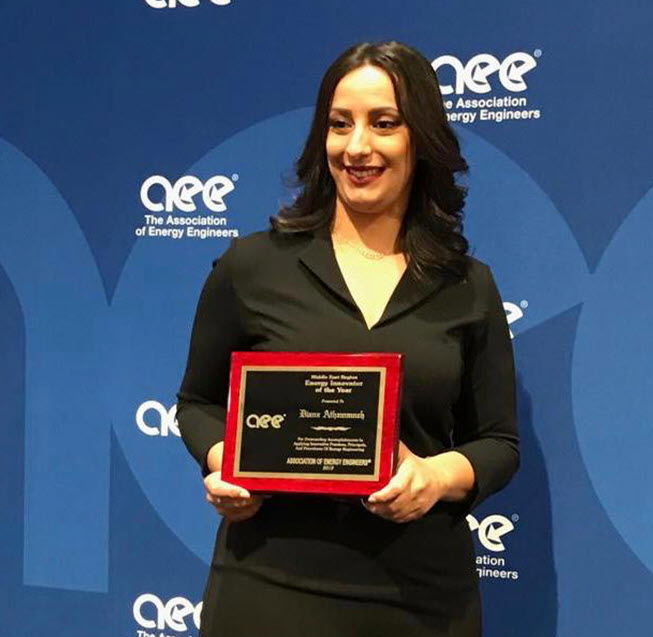 ديانا عثامنة تفوز بجائزة مبتكر الطاقة لعام 2019