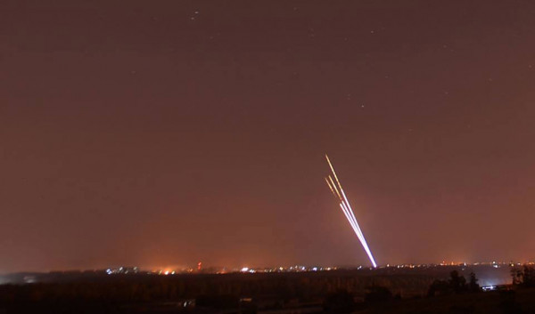 اطلاق صواريخ تجاه مستوطنات "غلاف" غزة
