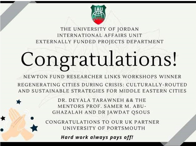 فريق أكاديمي في (الأردنية) يحصل على منحة نيوتن - خالدي