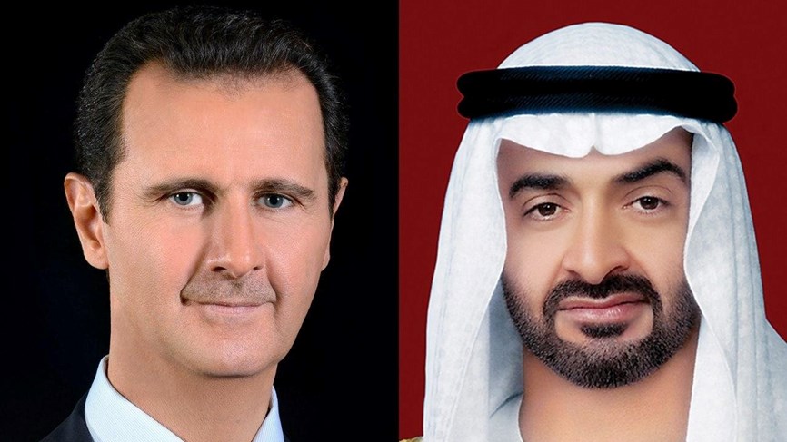 ولي عهد أبو ظبي محمد بن زايد يتصل بالرئيس السوري بشار الأسد
