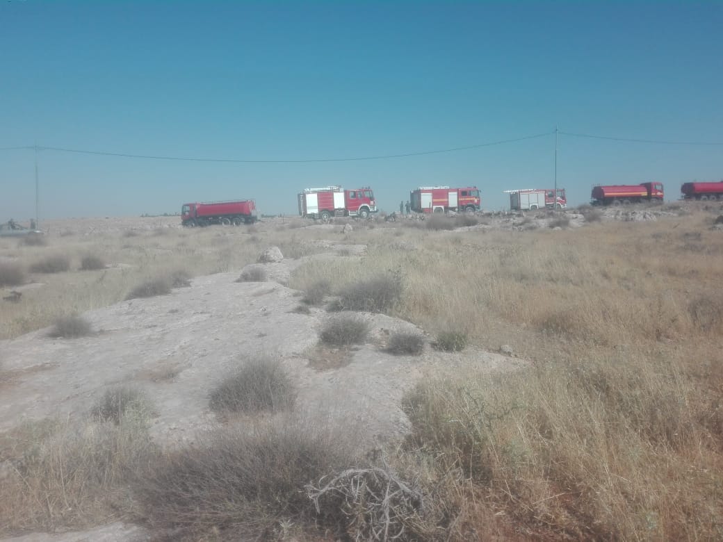 حريق يأتي على نحو الف دونم بمنطقة جبل بني حميدة.. فيديو