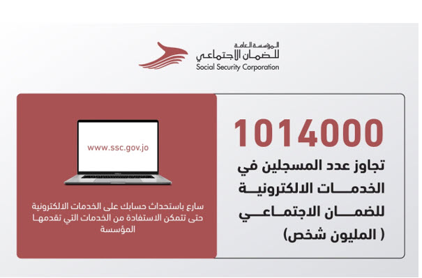 الضمان: عدد الأفراد المسجلين في الخدمات الإلكترونية تجاوز المليون