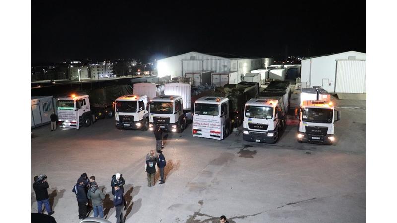 وصول قافلة مساعدات أردنية تضم 7 شاحنات إلى سورية