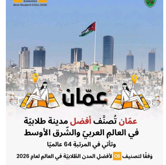 عمّان تتصدر المدن العربية كأفضل وجهة طلابية