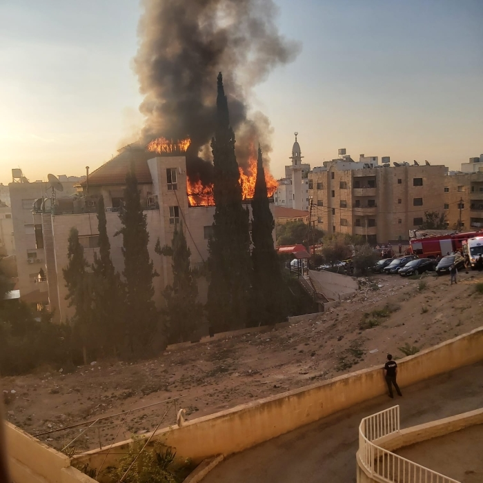 اصابة ٩ اشخاص بحريق منزل في  ضاحية الرشيد