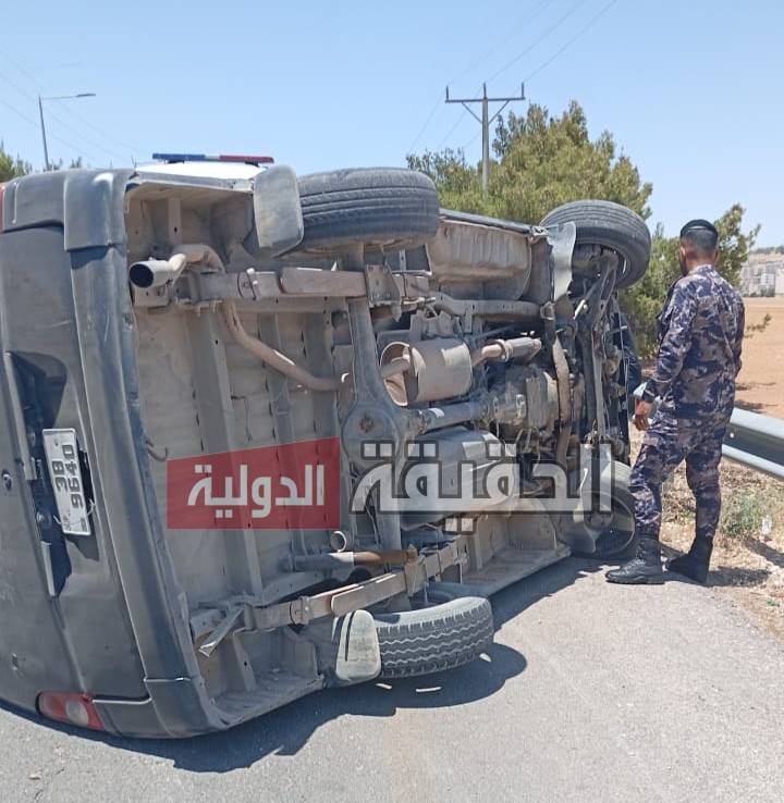 إصابتان بتدهور مركبة على مدخل بلدة الغوير في الكرك