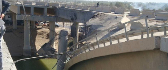 تفجير جسر استراتيجي في مناطق سيطرة “داعش” في دير الزور في سوريا