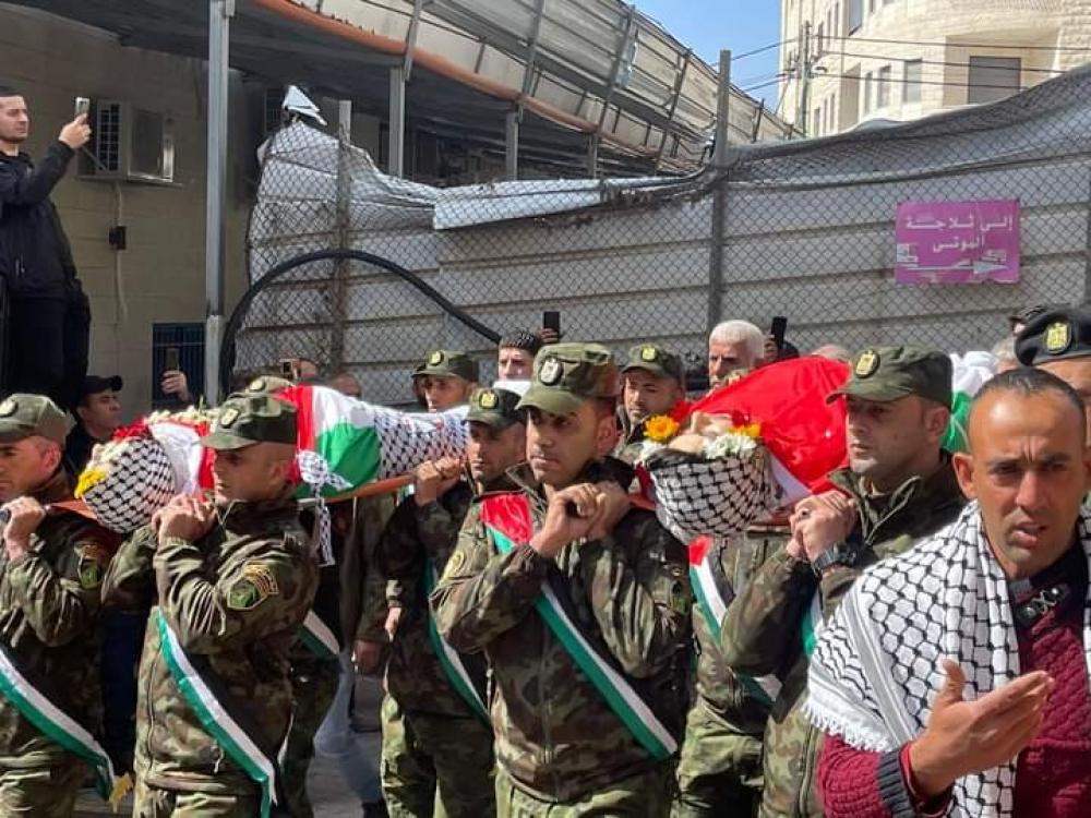تشييع جثمان الشهيد سفيان الخواجا غرب رام الله