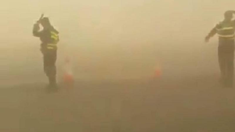 الدوريات الخارجية : غبار كثيف في الرويشد وأمطار غزيرة في الأزرق الجنوبي ومعان